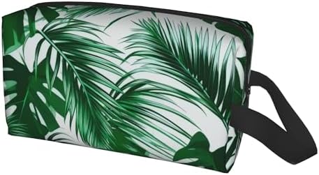 Tropical Palm Leaf Makeup Bag - Durable 600D Oxford Fabric Travel Cosmetic Bag, Shockproof Foam Padded Toiletry Organizer for Gym & Daily Use 10x6.2x4.9 Inch - Image 2