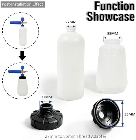 ESP Foam Cannon Adapter Converter 1 inch to 2.16inch, Leak-Proof Threaded Universal Connector, Anti-Slip for Most Foam Bottles & Nozzles - Image 5
