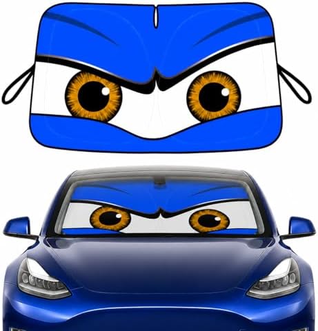 Tesla Model 3/Y Windshield Sun Shade, Monster Blue by eygeufg