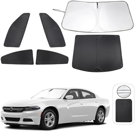 TINGLU Window Shades for Dodge Charger 2011-2023 Accessories Car Side Full Windows Cover Camping Rear Windshield Sun Shade Sun UV Rays Privacy Protection 6PCS by TINGLU