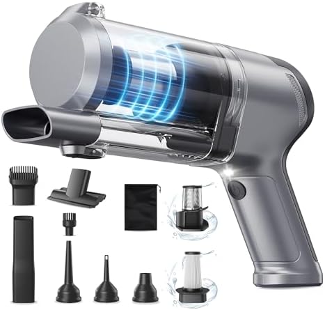 Hand Held Vacuum Car Vacuum Cleaner 18000PA High Power, 4-in-1 Air Duster & Air Blower & Pump Cordless Rechargeable Mini Small Shop Vac for Household Chores, Flooring, Car, Pet Hair by Unknown