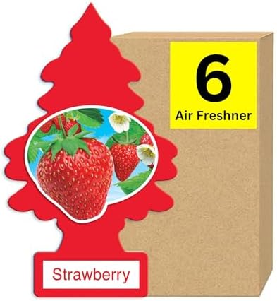 LITTLE TREES Car Air Freshener | Hanging Paper Tree for Home or Car | Strawberry | 6 Pack by LITTLETREES