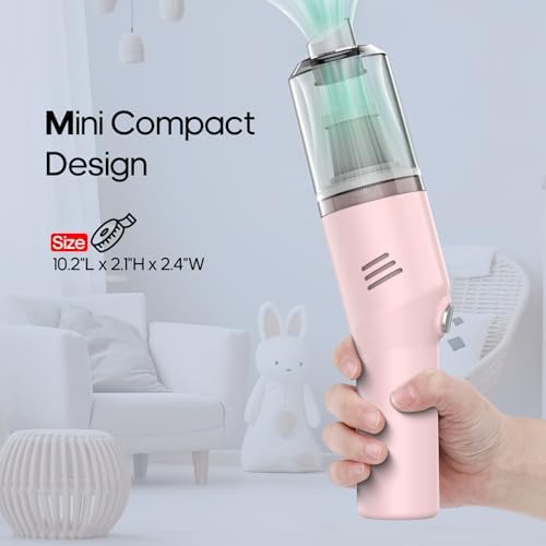 Mini Handheld Vacuum for Home&Car, Cordless Portable Rechargeable Pink - Image 3