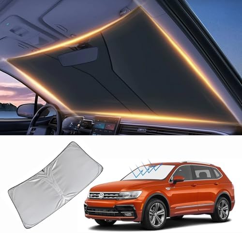 Windshield Sun Shade for Volkswagen Tiguan Front Window Shades Cover for 2009-2024 2025 2026 Tiguan Windshield Sun Visor Protector Car Accessories by LZYYQX