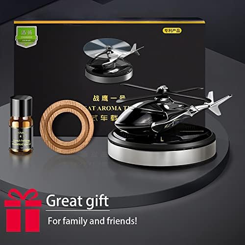 Car Air Freshener, Helicopter Solar Powered Al Alloy Diffuser, Home & Car Interior Décor | Silver - Image 6