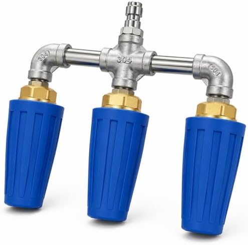 Triple Pressure Washer Turbo Nozzle, 3-Head, 1/4-Inch Quick Connect by Unknown