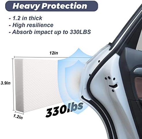 1.2" Extra Thick Garage Wall Protector 6 Pack - Self-Adhesive Car Door Protector Foam Bumper Guards for Garage Walls, Parking Aid to Prevent Dings & Scratches, Concrete Drywall Friendly, White - Image 2