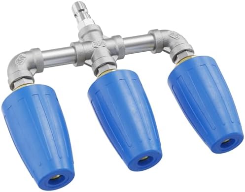 Triple Turbo Nozzle Pressure Washer, 3-in-1 Power Washer Turbo Nozzle with 1/4" Quick Connect, 360° Rotating Pressure Washer Tip - 4800 PSI, 4-6 GPM, 2.0 Orifice, Blue by Unknown