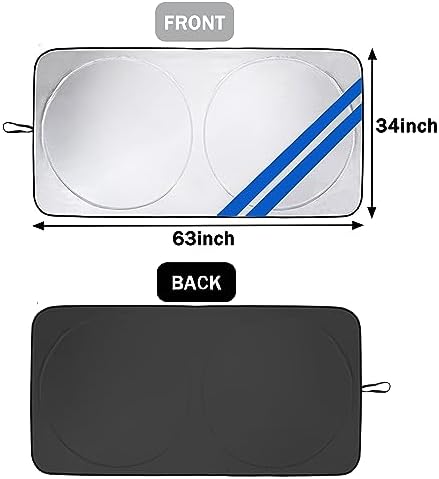 Front Windshield Sun Shade Fit for Dodge Charger Challenger Durango Journey Universal Fit to All Dodge Cars Foldable Sun Visor Protector Custom Fit Dodge Window Sunhade (Blue Trim) - Image 6