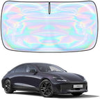 Windshield Sun Shade for Hyundai Ioniq 6 2023 2024 2025 2026-4 Layers Sunshade Compatible with Hyundai Ioniq 6 Foldable Front Window Sunshade Sun Visor Protector Block UV Rays Keep Your Car Cooler by Unknown