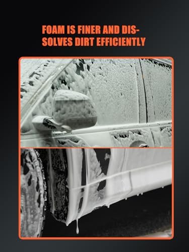 SPTA Pressure Foam Sprayer, 2.25L/76 oz Electric Pressurized Soap Sprayer Car Foam Sprayer, Cordless Pump Sprayer, Car Wash Pressure Washer Foamer with 500ML Shampoo for Detailing - Image 3
