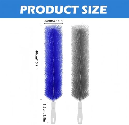 Fan Cleaner Brush with Bendable Microfiber Head, Washable & Reusable Dust Remover, ldeal for Fans Air Conditioning, Car Vents & Curtain (Blue 4PCS) - Image 2
