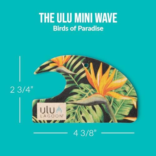ulu Lagoon Hanging Car Air Freshener | Tropical Beach Coconut Surf Wax Scent Mini Wave | Long Lasting Car Freshener, Closet and Beyond | Made In USA | 3 Pack (Birds of Paradise) - Image 4