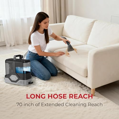 Rosewill Multi-Purpose Portable Carpet and Upholstery Cleaner, Powerful Suction 18 KPa Spot Cleaner, 600W Motor, Car and Auto Detailer, Stain/Spot Remover; Versatile Use: Carpet, Sofa, Pet Hair - Image 2