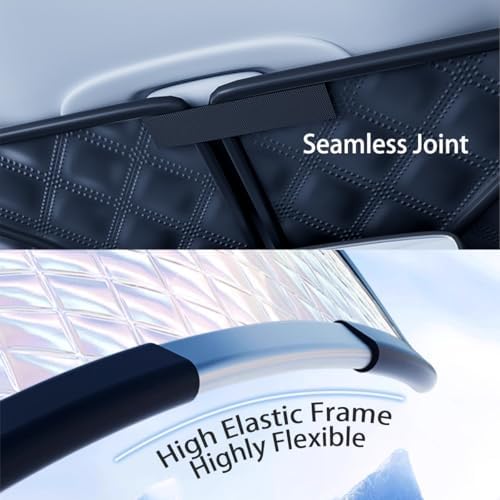 Car Windshield Sunshield Foldable Front Windshield Sunshade 55"x28" - Image 5