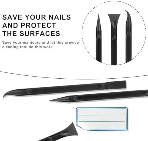 Crevice Cleaning Tool, 9 PCS Carbon Fiber Plastic Scraper Tool Car Detailing Brush Set Non-scratch Multi-purpose Scraper for Clean Small Narrow Spaces and Gaps, Remove Stickers Labels Oil Stains Dirt - Image 2