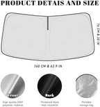 Car Windshield Sun Shade for Chevy 2019-2026 Silverado 1500 & for GMC 2019-2026 Sierra 1500 Accessories (OEM Design) Reflective Foldable Heat Insulation Sunshade for Ultimate Protection - Image 5