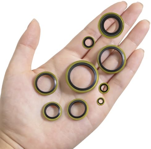 XBVV 378 Pcs NBR Metal Bonded Sealing Washer Assortment Kit M6 M8 M10 M12 M14 M16 M18 M20 M22 M24 M27 M30 Automotive Self-Centred Seal Gasket Repair Set - Image 7