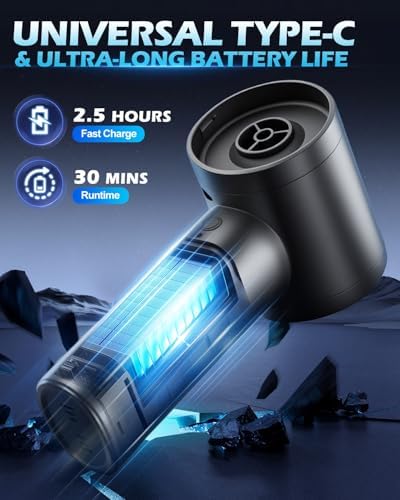 2026 Upgraded Handheld Car Vacuum, Cordless Car Vacuum Cleaner with 15000Pa Strong Suction, Brushless Motor & Filter, 7-in-1 Cleaning Kit, Type-C Charging for Home Office Car Pet (Black) - Image 4