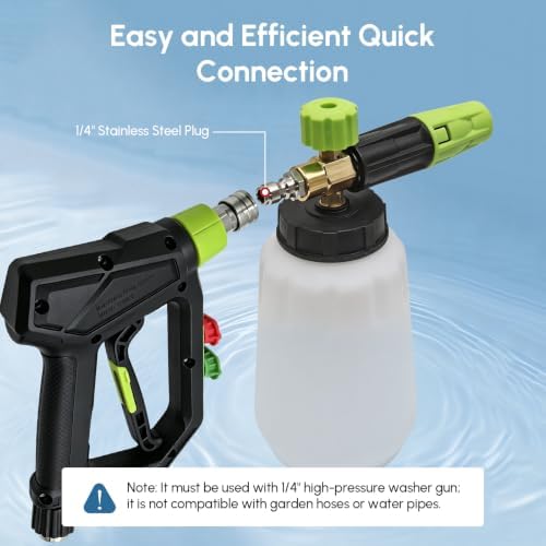 Foam Cannon for Pressure Washer, Car Wash Foam Gun with 1/4" Quick Connect - Image 6
