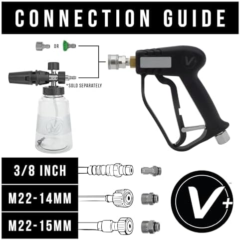 VIKING V+ Swivel Pressure Washer Gun, Short Handle, 3 Adapters, 2 Nozzles - Image 6