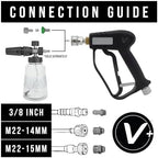 VIKING V+ Swivel Pressure Washer Gun, Short Handle, 3 Adapters, 2 Nozzles - Image 6