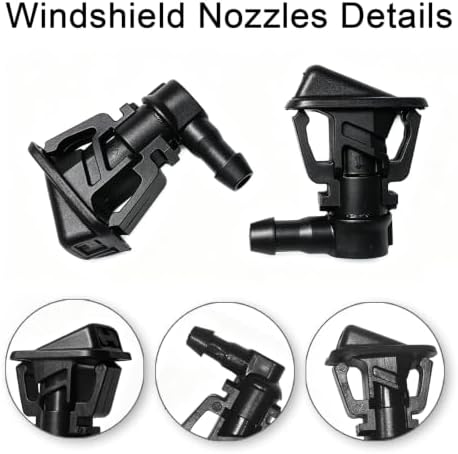 Windshield Washer Hose Jet fluid Spray Nozzles repair kit Compatible with 2013-2019 Wrangler JK JKU, 2013-2017 Jeep Wrangler Replaces 68197414AB, 68164356AB Windshield Washer Hose - Image 2
