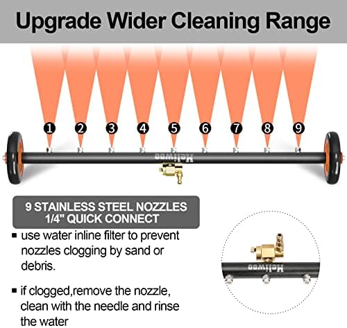 Undercarriage Pressure Washer Attachment 30 inch, Water Broom 4000 PSI - Image 3