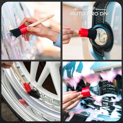 11 Piece Car Detailing Kit Set - Car Wheels, Exterior, Interior Cleaning Detail Supplies - Boars Hair, Stainless Steel Wire, Duster Brushes - Image 6