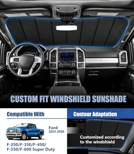 Windshield Sunshade for Ford Super Duty F250/F350/F450/F550/F600 2023-2026 - Image 2