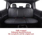 EKR Tacoma Seat Covers Custom Fit for Toyota Tacoma 2016 2017 2018 2019 2020 2021 2022 2023 Double Cab/Crew Cab -Truck Seat Covers for Car Full Set,Faux Leather (Black with Blue Trim) - Image 6