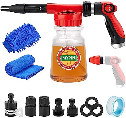 16 IN 1 Car Wash Foam Gun,Adjustable Hose Wash Sprayer for Car/Garden Clean by MYPIN