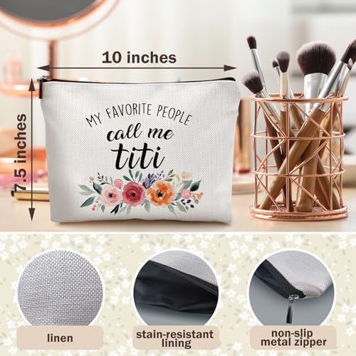 DILSJ Aunt Titi Gifts Makeup Bag, Auntie Gift For Aunts From Niece Christmas Birthday Mothers'S Day Bags For Women, Best Auntie Gifts Zipper Makeup Pouch Travel Organizer Toiletry Bags & Cases - Image 6