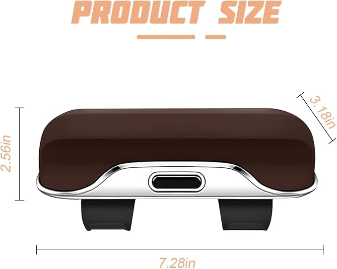 Zipelo 7.09 x 2.56 Inch Car Sun Visor Sunglasses Case, Brown | ABS construction, push-bounce opening, clip-on mounting, holds eyewear tickets and cards, car interior accessories - Image 2
