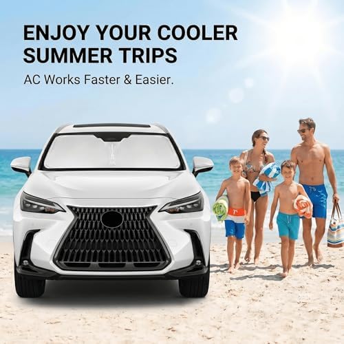 Windshield Sun Shade for Lexus NX 2022-2024 2025 2026 Sunshade Front Window Shade Custom Fit NX NX250 NX350 NX350h NX450h+ Accessories Sun Visor Foldable Shade Blocks UV Rays Accessories - Image 4