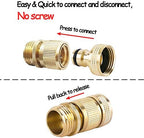 HQMPC Garden Hose Quick Connect Solid Brass Quick Connector Garden Hose Fitting Water Hose Connectors 3/4 inch GHT (2SETS) - Image 4