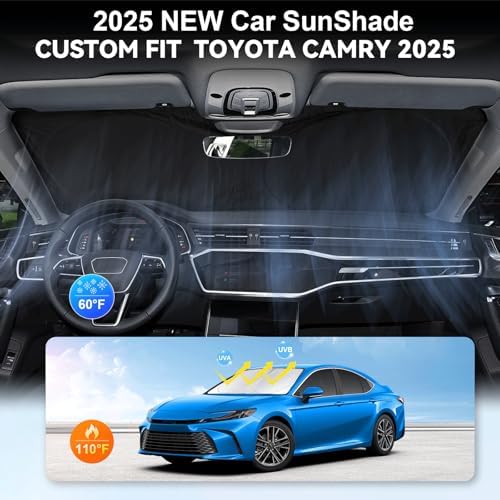 Sunshade for 2025 2026 Camry LE XLE Hybrid SE XSE Sedan Summer Interior Accessories Front Window Shield 210T Coating Cover for Windshield Sun Visor Protector 2026 Upgrade - Image 4
