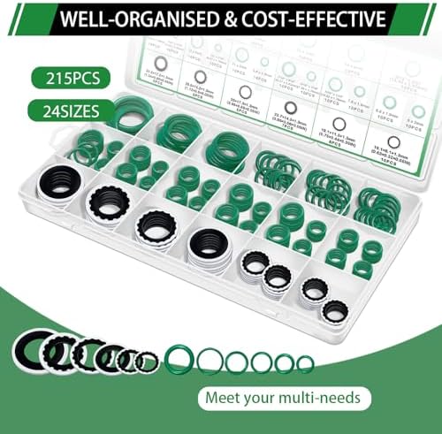 40pcs A/C Compressor Seal Washers and 175pcs A/C O Rings Kit - Image 5