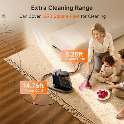 Uwant 18Kpa Carpet Cleaner Machine with Pet Pro Cleaner&Tools Set of 1 - Image 5
