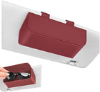 Magnetic Car Sunglasses Holder - Beige Nappa Visor Glasses Case | One-Handed Eyeglass Clip for Large Frames heat-resistant storage for aviators & cards,damage-free,vanity mirror friendly by Unknown
