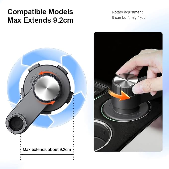 Car Desk for Laptop, Car Tray & Car Food Tray with Cup Holder ，Height-Adjustable 360° As Car Seat Tray Or Car Table Tray, Compatible with Tesla Model 3/Y/S, Ford/Most Vehicles (White) - Image 2