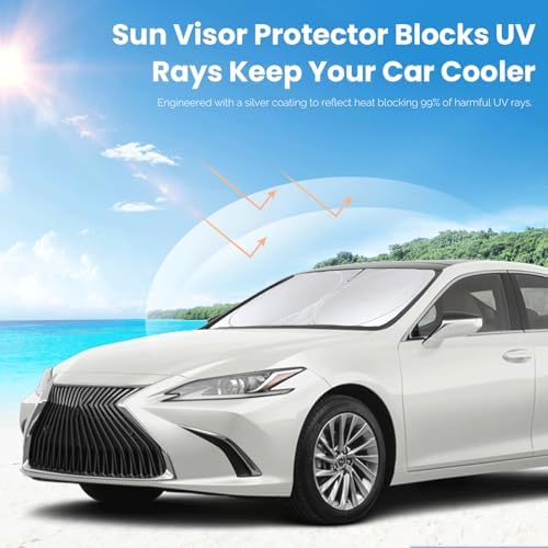 Sunshade for Lexus ES 2019-2024 2025 ES250 ES300h ES350 Sedan Sun Shade Windshield Cover Front Window Shield 210T Reflective Sun Visor Protector Blocks 99% UV Rays Car Accessories - Image 5