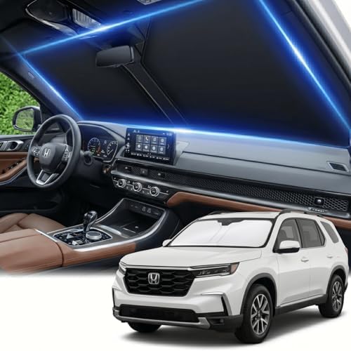 Windshield Sun Shade for Honda Pilot 2016-2024 2025 2026 Sunshade Front Window Shade Custom Fit Pilot Accessories Sun Visor Foldable Shade Blocks UV Rays Accessories by AuyNeas