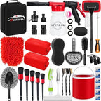 39Pcs Car Wash Cleaning Kit with Foam Gun Sprayer Detailing Brushes Collapsible Bucket Windshield Cleaning Tool Tire Brush Towels Complete Interior Exterior Detailing Set for Car by GPUSFAK