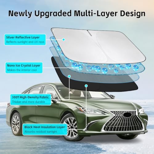 Windshield Sun Shade for Lexus ES 250 300h 350 2019–2025 Sunshade - Image 3