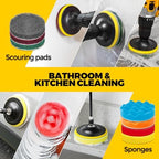 Holikme 22Pack Drill Brush Attachments Set,Scrub Pads & Sponge, Buffing Pads,Power Scrubber Brush,Car Polishing Pad Kit,Wax Applicator Pad,Car Cleaning Kit,Masonry Brushes,Cleaning Supplies - Image 3