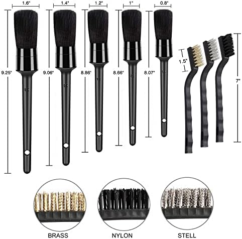 HMPLL 9pcs Auto Car Detailing Brush Set Car Interior Cleaning Kit - Image 4