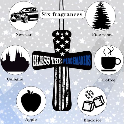 Fumete 24 Pcs Christian Gift for Police Officer Cross Car Air Freshener - Image 3