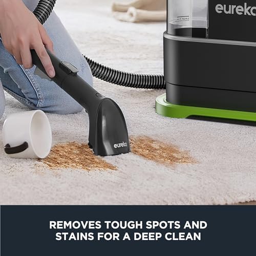 EUREKA Portable Carpet and Upholstery Cleaner, Spot Cleaner for Pets, Stain Remover for Carpet, Area Rugs, Upholstery, Coaches and Car, 50.7oz Large Water Tank, NEY101GR with Cleaning Formula, Green - Image 2
