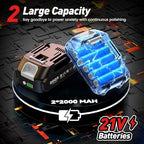 6 Inch Cordless Car Buffer Polisher kit w/ 2x2000mAh 21V Batteries - Image 5
